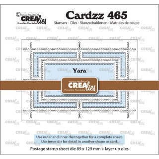 (CLCZ465)Cardzz Dies Postage Stamp Sheet Yara (rectangle with rectangle)