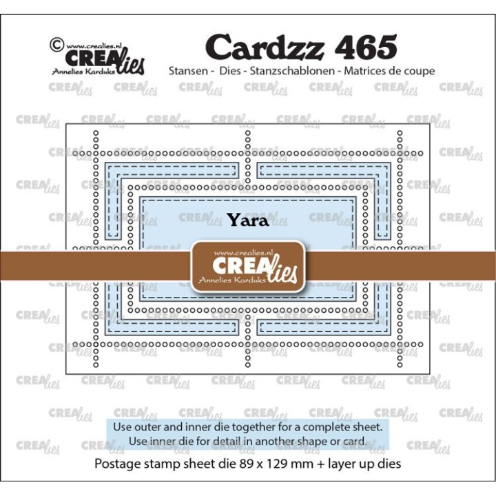 (CLCZ465)Cardzz Dies Postage Stamp Sheet Yara (rectangle with rectangle)