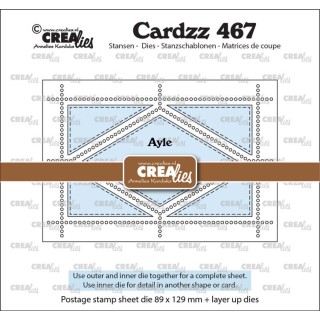 (CLCZ467)Cardzz Dies Postage Stamp Sheet Ayle (rectangle with diamond)