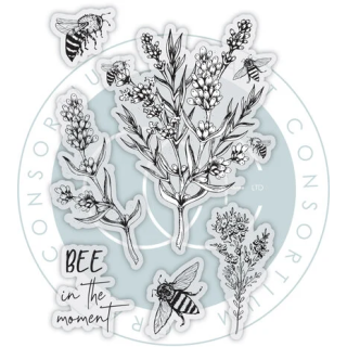 (CCSTMP101)Craft Consortium Vintage Summer A6 Clear Photopolymer Stamps Bee & Lavender by Olena Kovalova