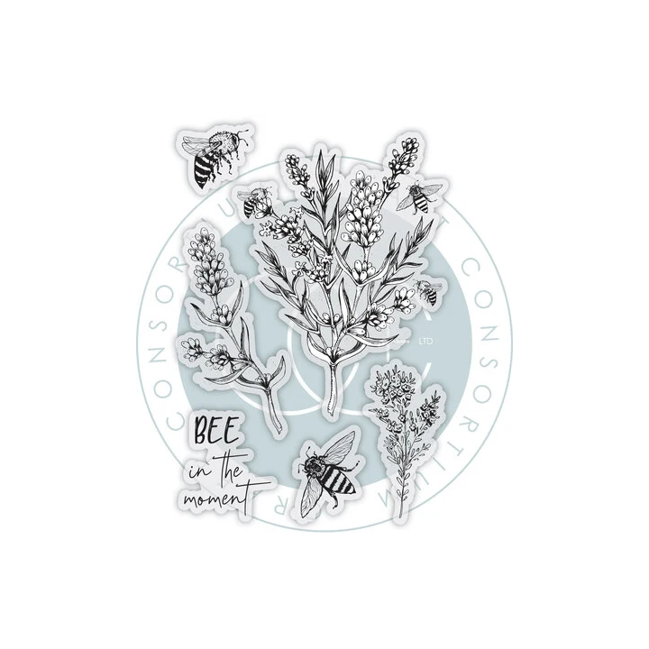 (CCSTMP101)Craft Consortium Vintage Summer A6 Clear Photopolymer Stamps Bee & Lavender by Olena Kovalova