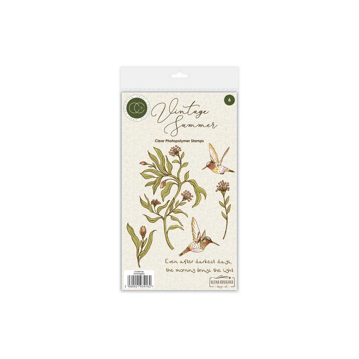 (CCSTMP103)Craft Consortium Vintage Summer A6 Clear Photopolymer Stamps Hummingbird by Olena Kovalova