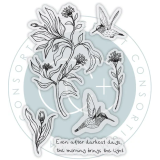 (CCSTMP103)Craft Consortium Vintage Summer A6 Clear Photopolymer Stamps Hummingbird by Olena Kovalova