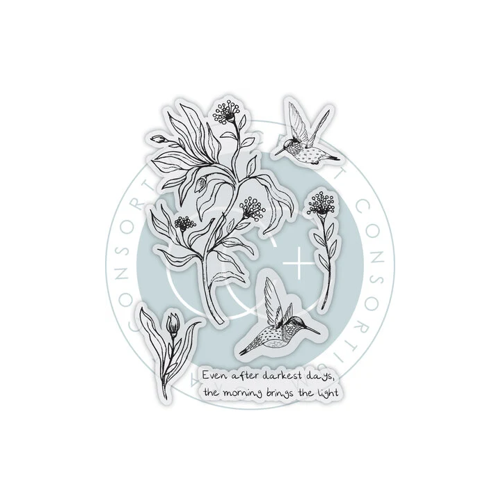 (CCSTMP103)Craft Consortium Vintage Summer A6 Clear Photopolymer Stamps Hummingbird by Olena Kovalova