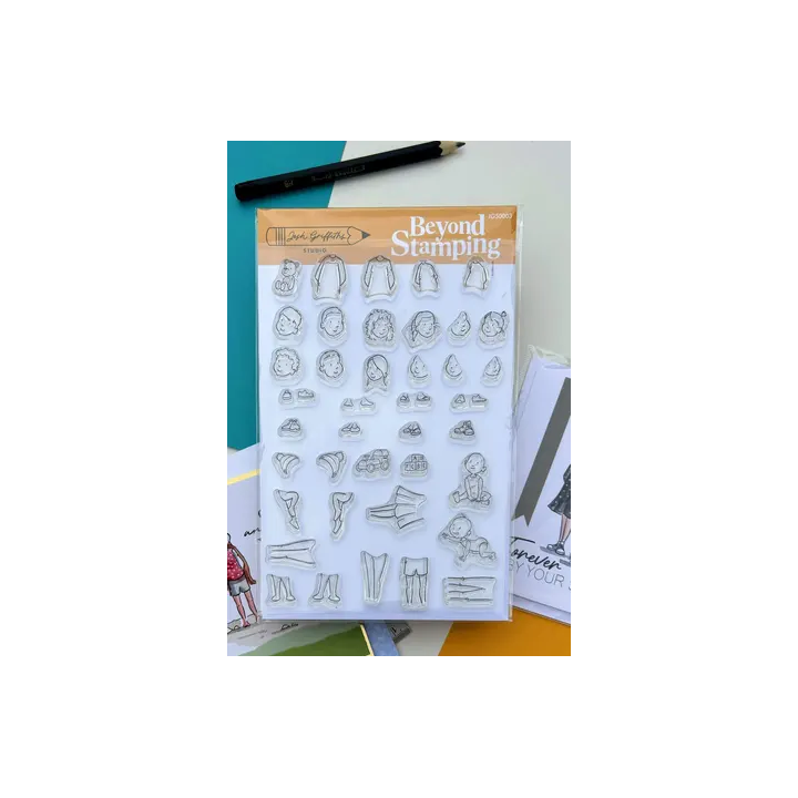 (JGS0003)Beyond Stamping Custom Portrait 3 Photopolymer Stamp Set by Josh Griffiths Studios