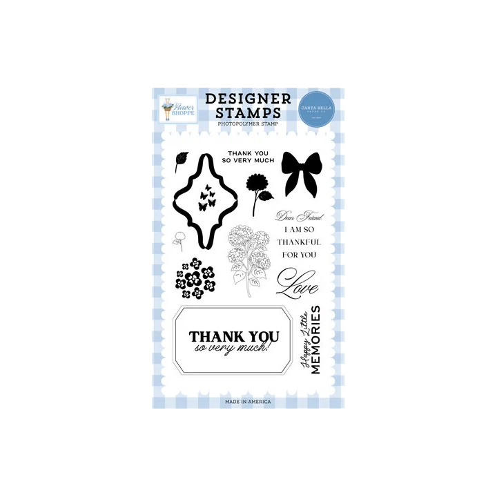 (CBFS505040)Carta Bella Clear Stamp Flower Shoppe Designer Stamps Happy Little Memories