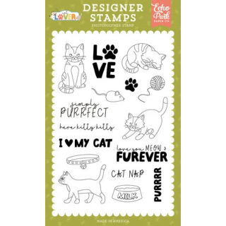 (CL506040)Echo Park Cat Lover Designer Stamps Simply Purrfect