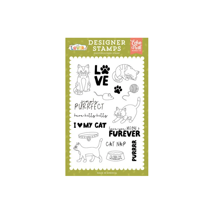 (CL506040)Echo Park Cat Lover Designer Stamps Simply Purrfect