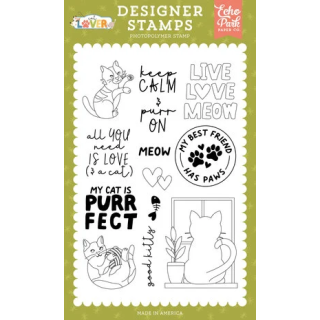 (CL506041)Echo Park Cat Lover Designer Stamps Live Love Meow