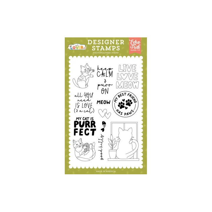 (CL506041)Echo Park Cat Lover Designer Stamps Live Love Meow