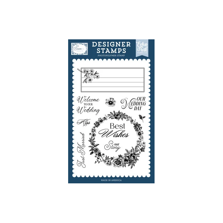 (STD498045)Echo Park Save The Date Designer Stamps Best Wishes Wedding