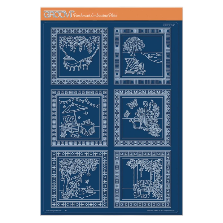 (GRO-FL-42660-16)Groovi plate A4 - Linda's Summer Sampler