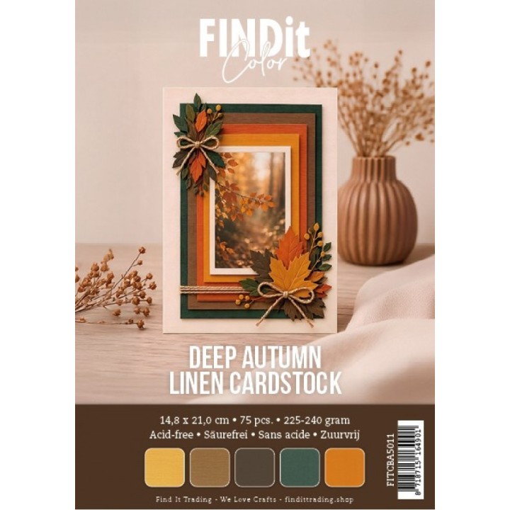 (FITCBA5011)Find It Color - Linen Cardstock Pack A5 - Deep Autumn Pack
