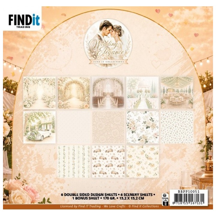 (BBPP10051)Find It Collection - Paperpack - Wedding Elegance - 15,2 x 15,2 cm