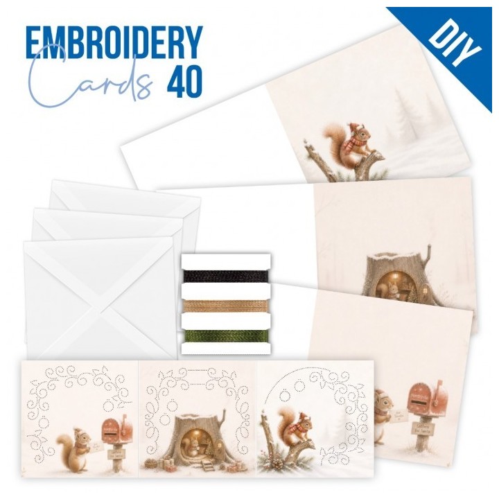 (STDOPP040)Stitch and Do Cards 40 - Christmas Squirrel