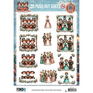 (SB11139)3D Pushout Sheet - Berries Beauties - Victorian Christmas Tales - A Christmas Serenade