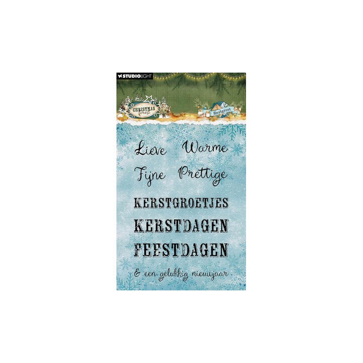 (SL-CF-STAMP955)Studio light Stamp Kerst Groet Christmas Forest n° 955