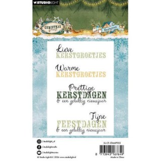 (SL-CF-STAMP955)Studio light Stamp Kerst Groet Christmas Forest n° 955
