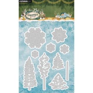 (SL-CF-CD1113)StudioLight Dies – Trees and Snow Christmas Forest n° 1113
