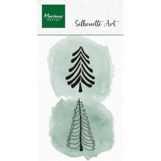 (CS1201)Clear stamp Silhouette Art Jolly Trees