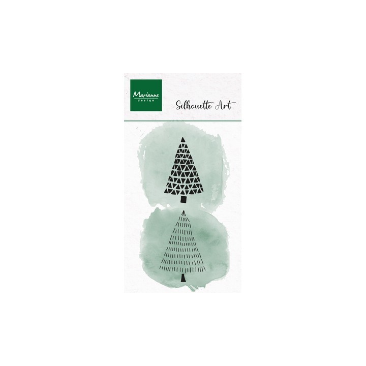 (CS1202)Clear stamp Silhouette Art Merry Trees
