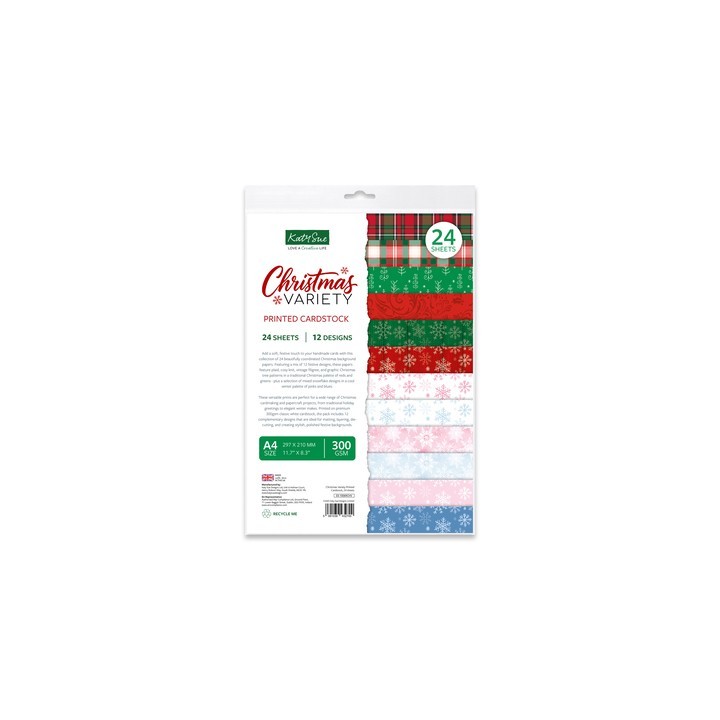 (03-10069CHV)Katy Sue Designs Printed Cardstock - Christmas Variety