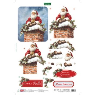 (11-DCD757)Katy Sue Designs  3D pre-decoupe - Santa Stop Here