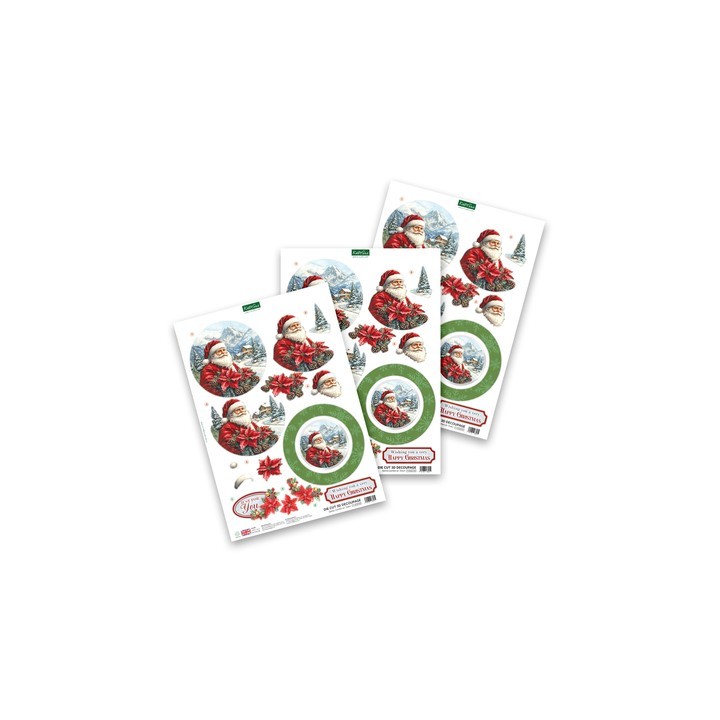 (11-DCD759)Katy Sue Designs  3D pre-decoupe - Santa Comes to Town