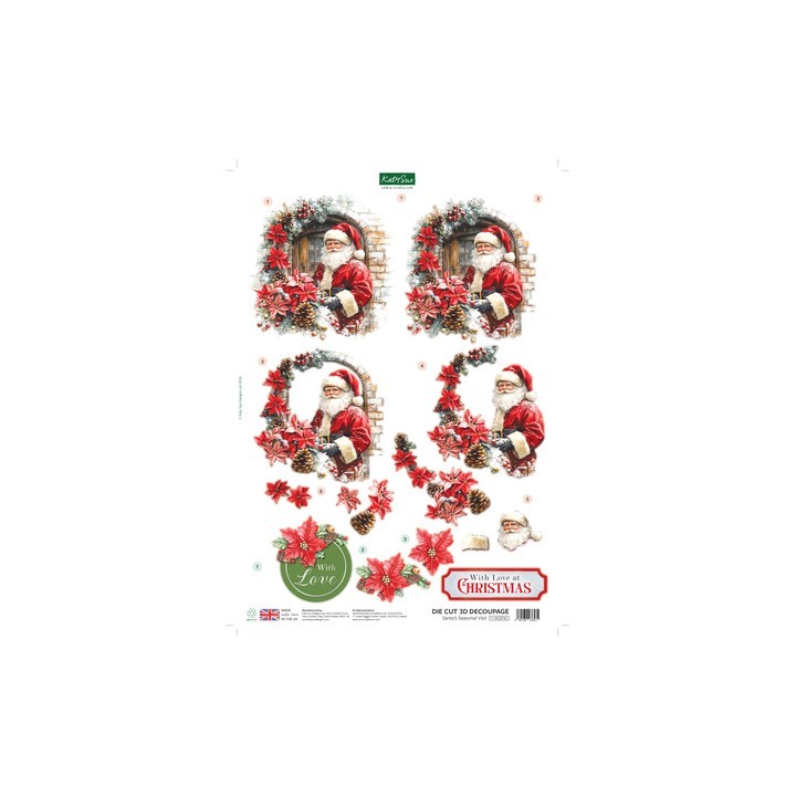 (11-DCD761)Katy Sue Designs  3D pre-decoupe - Santa's Seasonal Visit