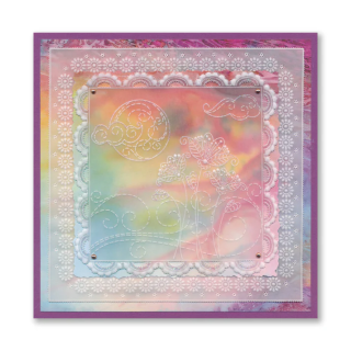 (GRO-FL-41638-03)Groovi Plate A5 TINA'S FLOWERS IN A BREEZE DOODLE LANDSCAPE