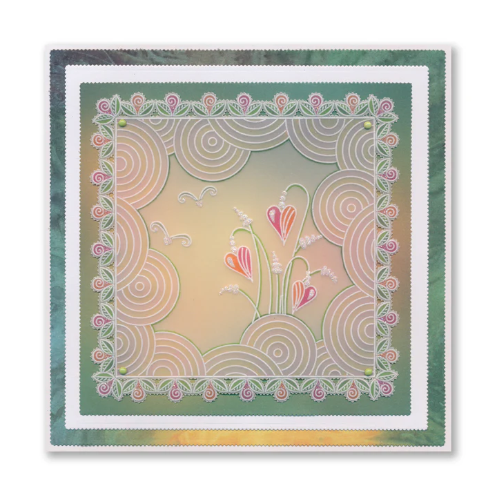(GRO-FL-41639-03)Groovi Plate A5 TINA'S FLOWERS IN SUNRISE FLOWERS LANDSCAPE