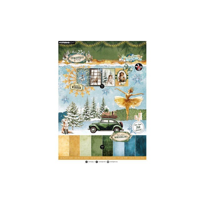 StudioLight Die-Cut Designer Paper Pad – DIY Paper Christmas Forest no. 473