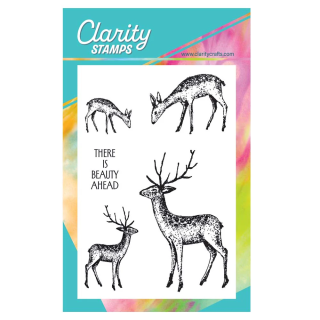 (STA-AN-12395-A6)Claritystamp Dotted Deer A6 Stamp & Mask Set