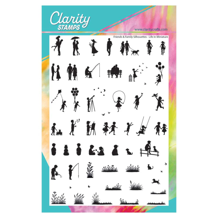 (STA-PE-12363-A5)Claritystamp Friends & Family Silhouettes - Life in Miniature A5 Stamp Set