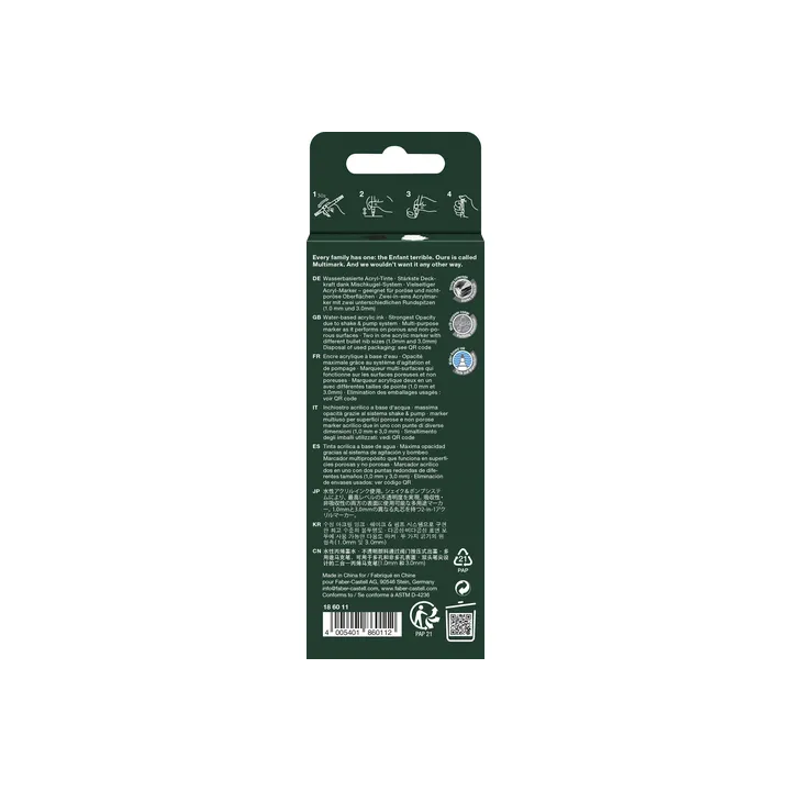 (186011)Faber Castell Acrylmarker FC Multimark - zwart/wit