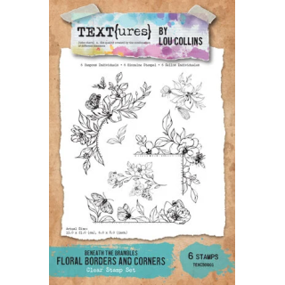 (TEXCS0001)TUV Beneath the Brambles 6x8 Inch Clear Stamp Set Floral Borders and Corners