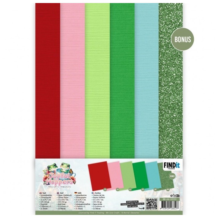 (BB-A4-10039)Linen Cardstock Pack - Berries Beauties - Joyful Hoppers - A4