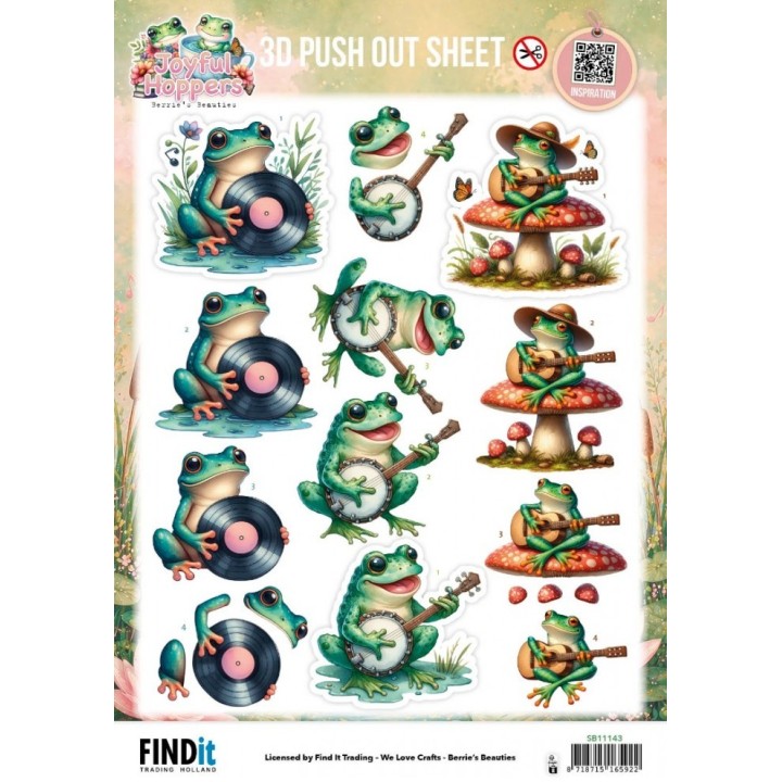 (SB11143)3D Pushout Sheet - Berries Beauties - Joyful Hoppers - Hopping Harmony