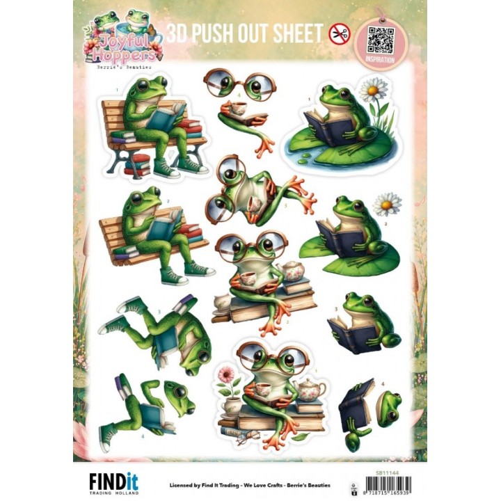 (SB11144)3D Pushout Sheet - Berries Beauties - Joyful Hoppers - Pondside Pages