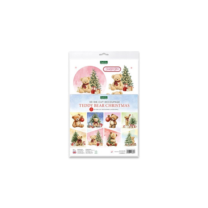 (11-DCDTBC12)Katy Sue Designs Teddy Bear Christmas Die Cut and Decoupage Collection
