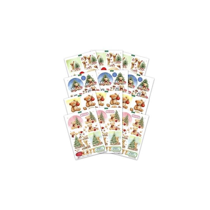 (11-DCDTBC12)Katy Sue Designs Teddy Bear Christmas Die Cut and Decoupage Collection