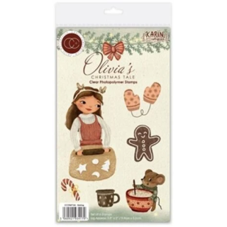 (CCSTMP104)Craft Consortium Olivia's Christmas Tale Clear A6 Photopolymer Stamp Set Baking