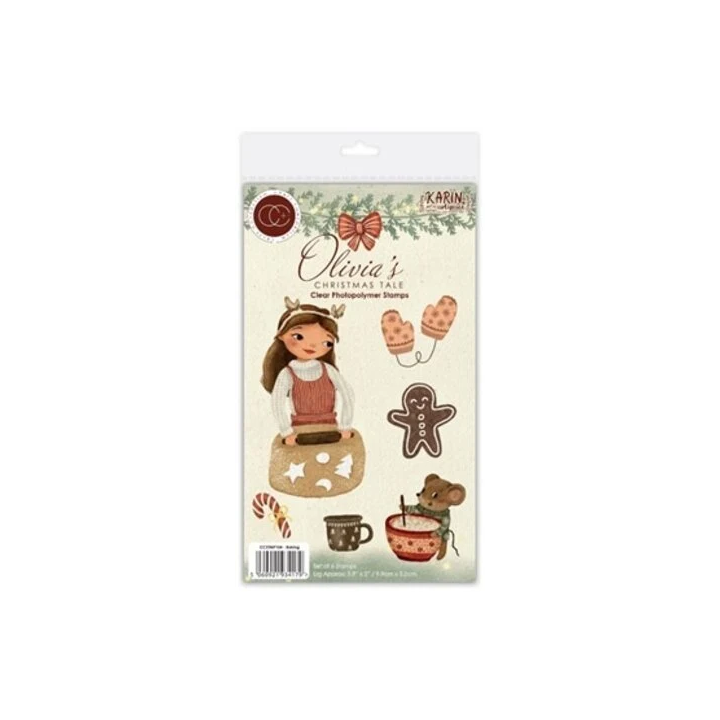 (CCSTMP104)Craft Consortium Olivia's Christmas Tale Clear A6 Photopolymer Stamp Set Baking