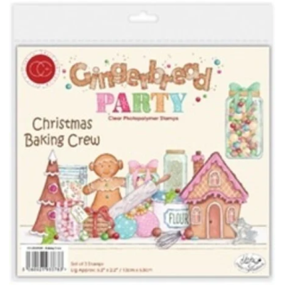 (CCLSTMP009)Craft Consortium Gingerbread Party A6 Photopolymer Stamp Set Cookie Tester by Helz Cuppleditch