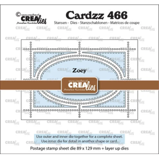 (CLCZ466)Cardzz Dies Postage Stamp Sheet Zoey (rectangle with oval)