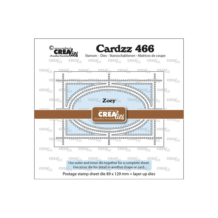 (CLCZ466)Cardzz Dies Postage Stamp Sheet Zoey (rectangle with oval)