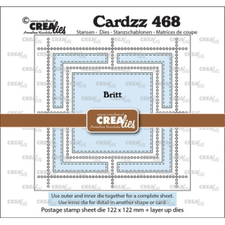 (CLCZ468)Cardzz Dies Postage Stamp Sheet Britt (square with square)