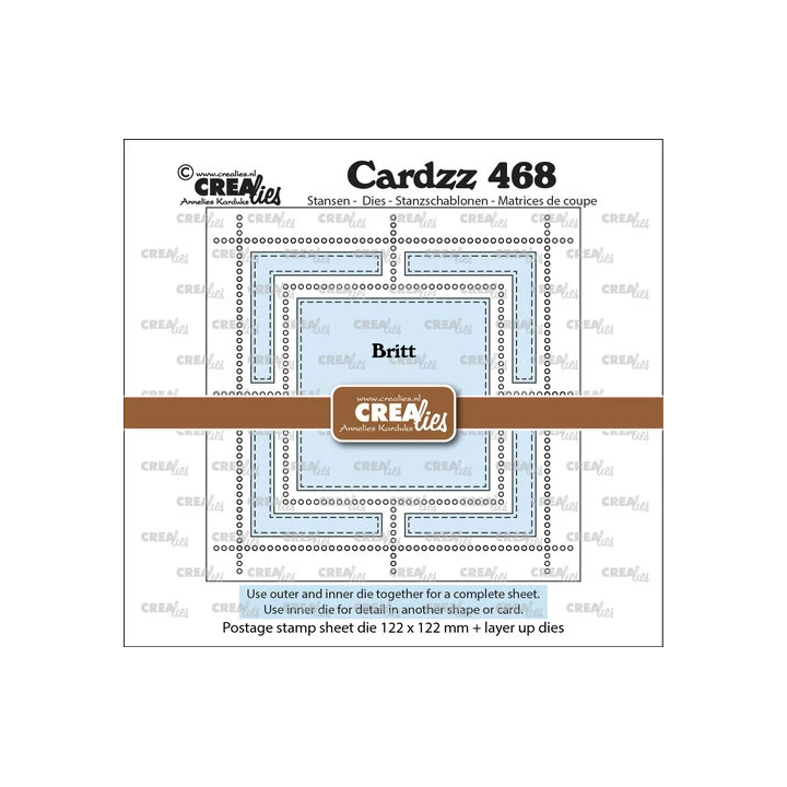(CLCZ468)Cardzz Dies Postage Stamp Sheet Britt (square with square)