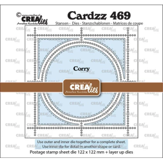 (CLCZ469)Cardzz Dies Postage Stamp Sheet Corry (square with circle)