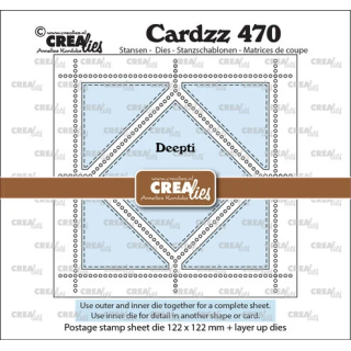 (CLCZ470)Cardzz Dies Postage Stamp Sheet Deepti (square with twisted square)